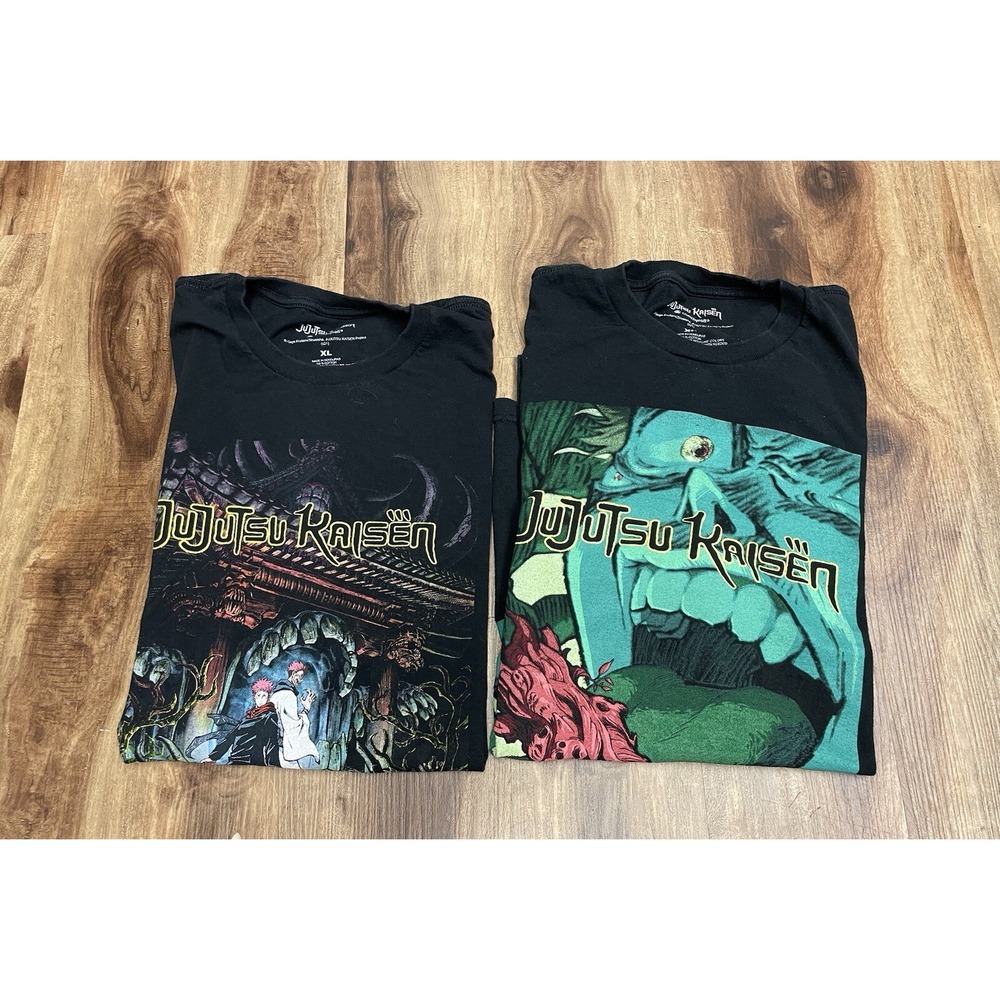 Bundle Of 2 Crunchyroll Authentic Jujutsu Kaizen Black T Shirt Size XL Anime
